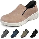 [MERPHINE] 【立ったまま履ける】本革 スエード スリッポン スニーカー メンズ 手を使わずに履ける ウォーキングシューズ 紐なし カジュアル 履きやすい 夏 キャンプ 通勤 ドライビング 砂色