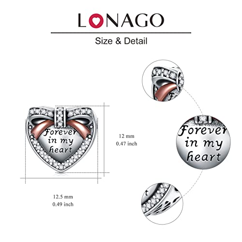 LONAGO Personalized Photo Charm 925 Sterling Silver Butterfly Peacock Inspirational Bead Charm for Women4