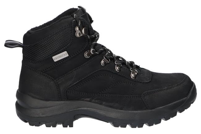 CY58 OCIEPLANE TREKKINGI TRAPERY BUTY ZIMOWE SKÓRZANE MĘSKIE BK 44