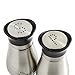 Juvale Stainless Steel Salt and Pepper Shakers Set with Holder, Refillable, Clear Glass Bottoms, Screw-Off Perforated 