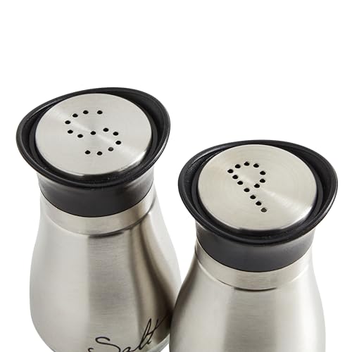 Juvale Stainless Steel Salt and Pepper Shakers Set with Holder, Refillable, Clear Glass Bottoms, Screw-Off Perforated "S" and "P" Caps for Kitchen Table Decor (4oz) by Juvale - Image 8