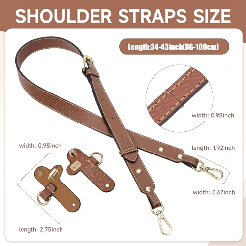 Image of Purse Straps Replacement, Leather Handbag Crossbody Shoulder Strap for S /M /L Tote Bag Women