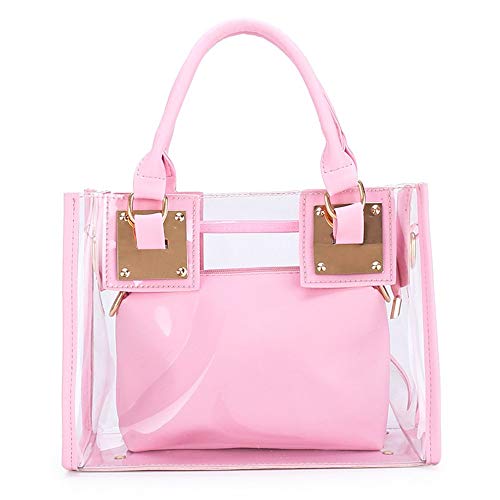 Women Transparent Shoulder Crossbody Bag, 2 in 1 Designer Fashion Handbag Purse