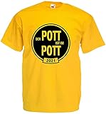 Fruit of the Loom Textilie Dortmund Pokalsieger 2021 Berlin T-Shirt der Pott ist im Pott gelb-XXL