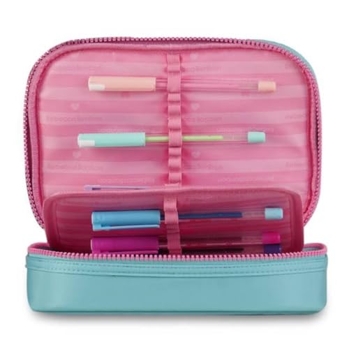 Estojo Rebecca Bonbon Juvenil Box 36 Elásticos 100 Pens Nylon Miçanga Rosa