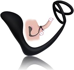 OnundOn Plug anal 3 en 1 con anillo para el pene y testículos de silicona Ultra Penis Ring Anal Plug Buttplug Cockring y anillos testículos para el hombre, estimulación de próstata hombres