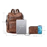 Shrrie Backpack Purse for Women Leather Backpack Fashion Designer Convertible Shoulder Bag - Image 5