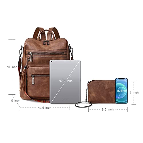 Image of Shrrie Vegan Leather Backpack Purse for Women with Adjustable Shoulder Bag
