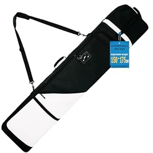 AUMTISC Snowboardtasche, Snowboard Bag gepolstert，robuste Skitasche mit wasserdichtem Innenfutter, verstellbare Schultergurte, passend für 155 cm-180 cm Snowboards, Schwarz/Blau (2948-Black)
