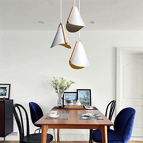 Suspension réglable en bois blanc et métal noble pour salon élégant