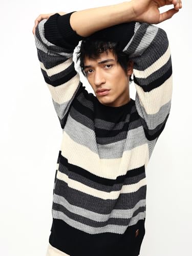 Image of High Star Men Acrylic Knitted Regular fit Round Neck Full Sleeves Sweaters 30