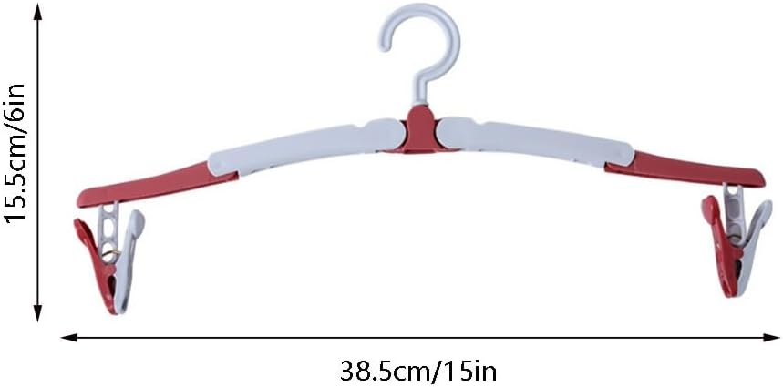 Coat Hangers, Foldable Plastic Clothes Hanger Portable Travel Clothes Hanger Lightweight Durable Non Deformable Hanger for All Clothes(Red,10)