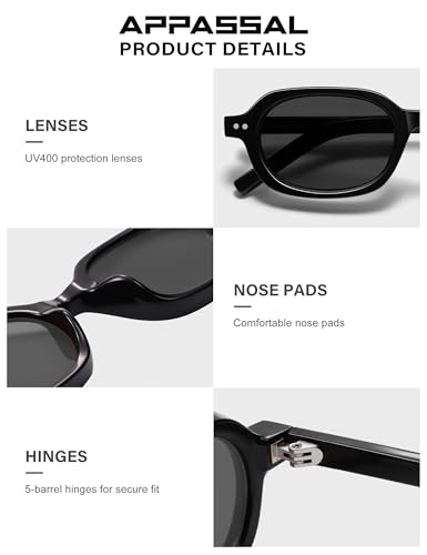 Retro Small Rectangle Sunglasses for Women Mens Trendy Rounded Square Sunnies AP3749