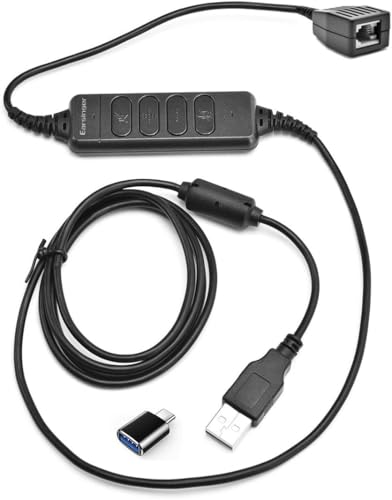 USB to RJ9 Adapter Compatible for Plantronics Jabra and Sennheiser Wireless DECT Headsets CS520 C054 Savi W710 W720 W740 Savi 8240/8245/8200 Headset to Connect to SAVI Cable PLT RJ45 to RJ9 Adapter