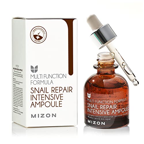 [MIZON] SNAIL INTENSIVE AMPOULE (30ml) Koreanische Hautpflege - 80% Schneckenschleimextrakt Reparaturserum - Elastin- und Kollagenbildung - Anti-Aging - Schneckensekretfiltrat