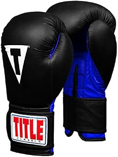 Title Classic Fitness Boxing Gloves, Black/Blue, Regular