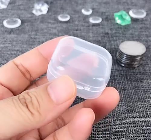 Image of 12 PCS Square Empty Mini Clear Plastic Storage Containers (1.38 x 1.38 x 0.71 Inch), Clear Plastic Beads Storage Containers Box for Beads, Jewelry, Game Pieces and More