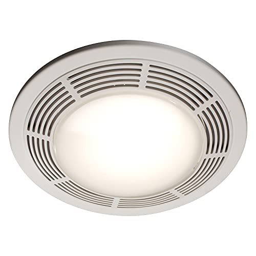 Broan-NuTone 8663RP Bathroom Exhaust Fan and 100-Watt Incandescent Light with Glass Lens, 5.0 Sones, 100 CFM, White, 4
