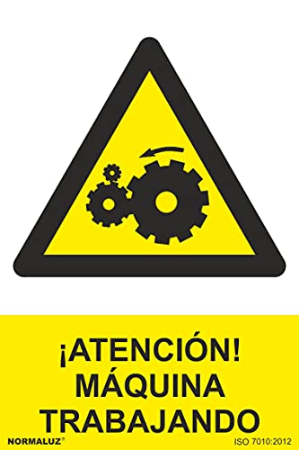 Normaluz Rd31068 - Señal ¡Atención! Maquina Trabajando Pvc Glasspack 0,7 Mm 30X40 Cm Con Cte, Ripci