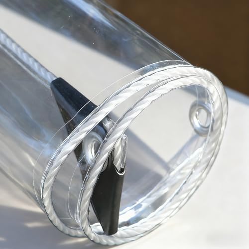Lona impermeable transparente 100x230 cm con ojales para exterior 2