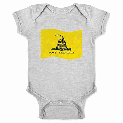 Pop Threads Dont Tread On Me Gadsden Flag USA Vintage Style Infant Baby Boy Girl Bodysuit Gray 12M
