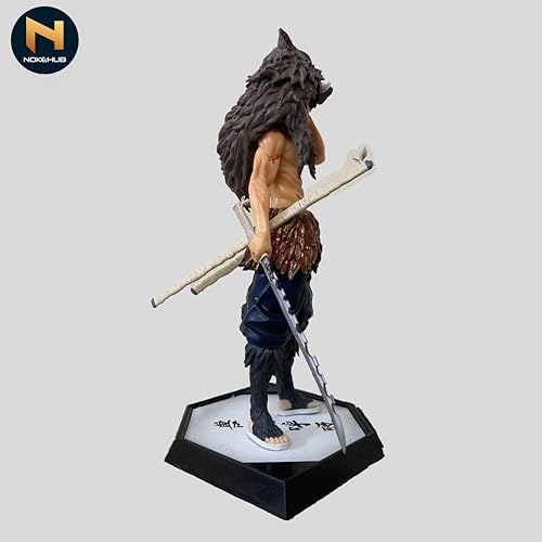 Image of Inosuke Hashibira Action Figure, 30cm Collectible Figurine with Wolf Head Mask and Weapon