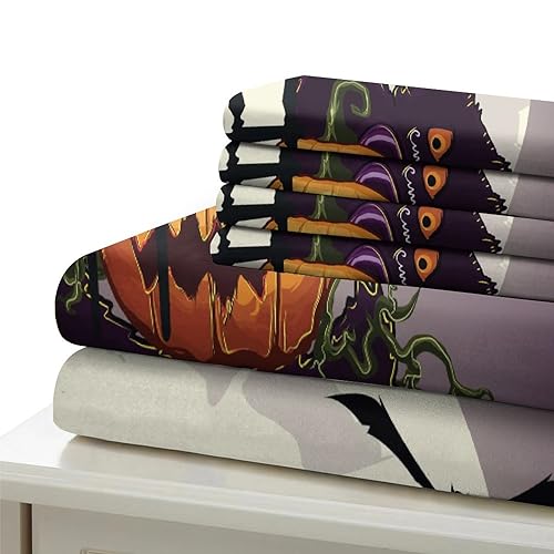 Housse de couette Halloween citrouille 3D avec taies d'oreiller lit double 200x200 - 6