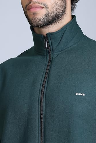 Image of SANE ORIGINALS Winter Fleece Tracksuit with Zip for Men || Full Zipper Sweatshirt and Pajama Set for Men