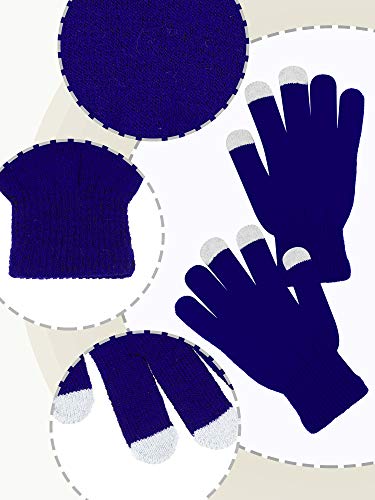 Image of Pangda 12 Pairs Winter Touch Screen Gloves for Men Women Stretch Knitted Texting Gloves Warm Windproof Solid Color Mittens