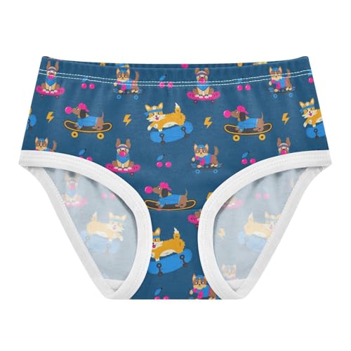 Girls' Underwear Dog Skateboard Cotton Stretch Comfort Toddler Panties