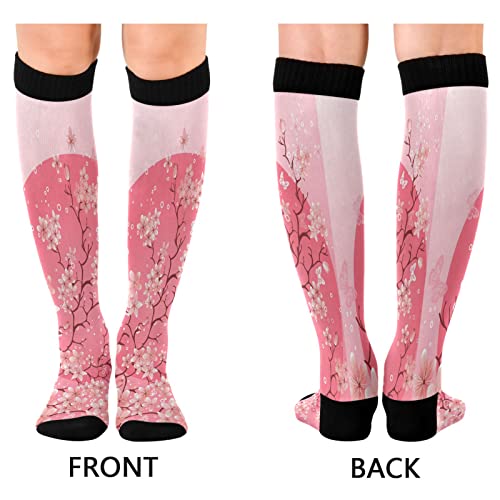 Kigai Christmas Gnomes Compression Socks Women Men Knee High Stockings for Sports,Running,Travel 1Pair2