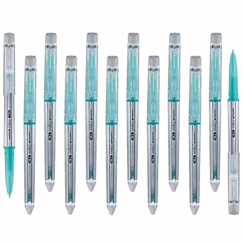 Fiinix 12 penne gel cancellabili Signo con inchiostro termosensibile cancellabile, pennino medio da 0,7 mm, colore verde, perfetto per casa, scuola e ufficio, confezione da 12