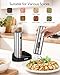 Electric Salt and Pepper Grinder Set, Upgraded 2-Speed Setting, External 6 Adjustable Coarseness, USB C Dual Rechargeable Base, All Stainless Steel Automatic Salt & Pepper Mill Shakers with LED Light