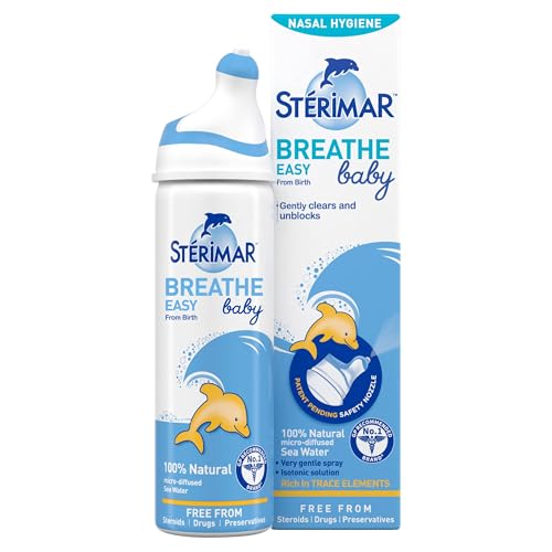 Sterimar Breathe Easy Baby Nasal Spray Gentle Nasal Hygiene Cleanses Impurities 100% Natural Sea Water Free from Steroids Drug & Preservative From Birth 50 ml