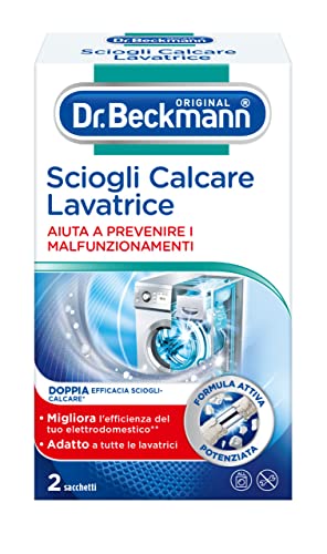 Dr. Beckmann L'Anticalcare Lavatrice | Elimina il calcare ostinato dalla lavatrice e dalla lavastoviglie | Aiuta a prevenire rotture | 2 x 50g