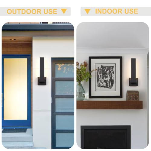 Image of Modern Outdoor Wall Lights 15.5 inch LED Exterior Lighting Fixtures Patio Wall Lights Fixture Waterproof Outside Wall Sconces for Porch Yard Front Door Garage
