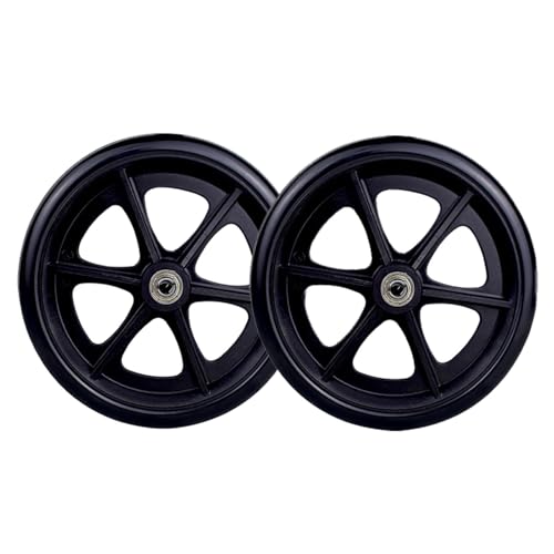 LHX Wheelchair Accessories A Pair of Front Wheels with Bearings 6-inch/8-inch Solid Wheels Swivel Wheels Front Small Wheels(Black,6inch)