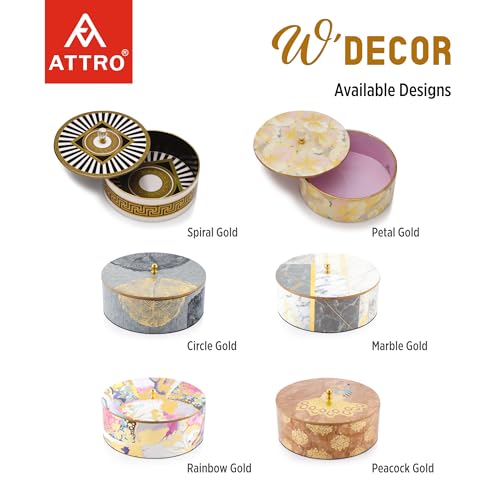 Image of Attro Spiral Black Designer Wooden Lid Round Multipurpose Box for Kitchen Storage, Chapati, Chocolate
