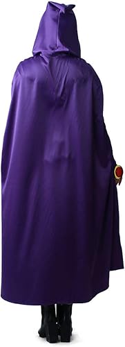 Miniatura 2 de miccostumes Disfraz de mujer mágica para cosplay, conjunto completo con capa morada con capucha