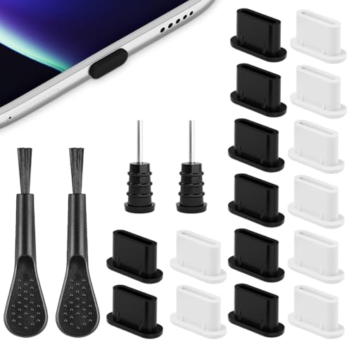 JAWUZ 20 pezzi Tappo USB C Set,Tappino USB Type C,Tappi Telefono Antipolvere, Tappi usb c, Tappi antipolvere usb c,Tappini Type C,Compatibile Tappo Antipolvere iphone 15,Tappo caricatore Tipo C Cover
