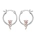 Boucles d'oreilles créoles en argent sterling en forme de loutre de mer - Cadeau pour femme et fille, Métal