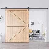 EaseLife 60in x 84in Sliding Barn Door with 10FT Barn Door Hardware Kit & Handle Included,DIY Assemblely,Easy Install,Apply to Interior Rooms & Storage Closet,K-Frame