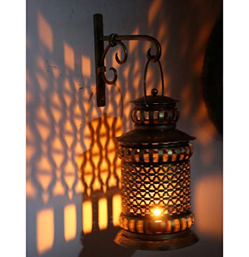 Indune's Iron Gajra Lantern Hanging Tealight Candle Holder, Pack of 1 1