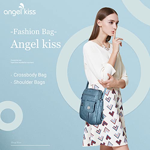 Angel Kiss Vegan Leather Crossbody Bag Women Shoulder Purse Female Multiple Zipper Pockets #TOP6