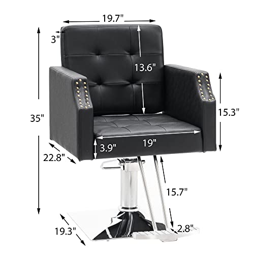 Barberpub Classic Salon Chair For Hair Stylist,Hydraulic Barber Styling Chair,Beauty Salon Spa Equipment 8818 (Black) #TOP6