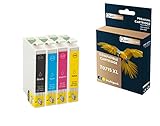  QUALITONER - 4 Cartouches Compatible pour EPSON T0715 XL T0715XL Noir + Cyan + Magenta + Jaune (Guépard) pour Epson Stylus D 120 Stylus DX 4000 4050 4
