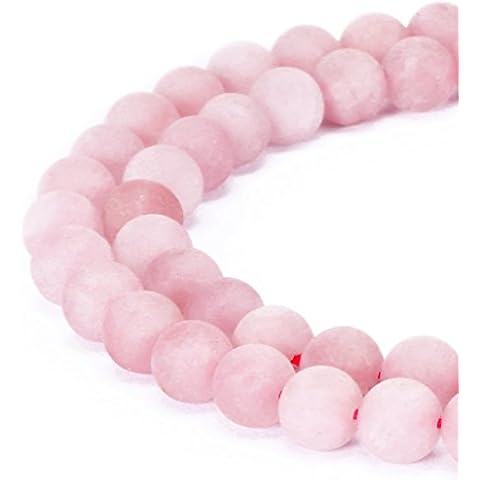 Natural Rose Quartz Stone Beads Pink Round Faced Matte Gemstone Loose Beads for Jewelry Making 2MM 3MM 4MM 6MM 8MM 10MM 12MM (10MM, Rose Matte) Cover