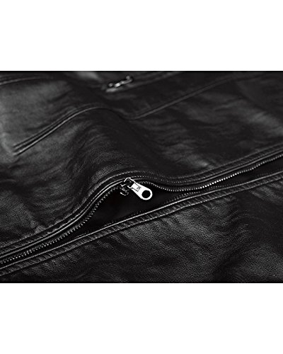 Fairylinks Men's Casual Faux Leather Jacket, Black, Medium #TOP4