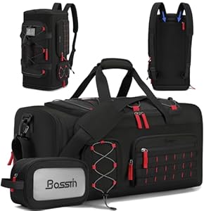 Bosstin-Gym-Bag-for-Men-Women-45L-Travel-Duffle-Sports-Duffel-Bag-Gym-Weekender-Overnight-Backpack-with-Shoe-Compartment-Black Bosstin Gym Bag for Men & Women, 45L Travel Duffle Sports Duffel Bag Gym Weekender Overnight Backpack with Shoe Compartment (Black)