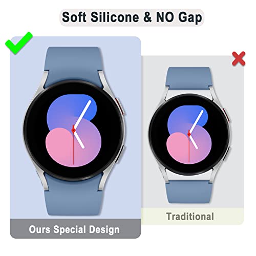 No Gap Bands Compatible for Samsung Galaxy Watch 7 6 5 4 FE 40mm 44mm/5 Pro 45mm/6 Classic 43mm 47mm/4 Classic 42mm 46mm Band,20mm Silicone Soft Sport Watch Band Women Men by EIHAIHIS - Used condition - Image 5